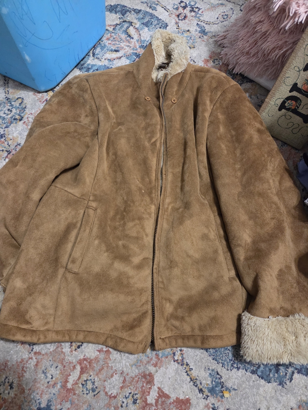 Vintage Columbia Brown Suede Sherpa-Lined Jacket XL Rj1